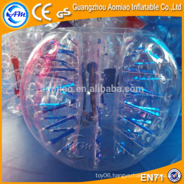 Newest design fluorescent type human sized soccer bubble ball/inflatable bumper ball/zorb ball rental